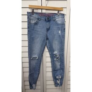 Gogo Jeans Mid Rise Ankle Distressed Stretch Jeans Women's Size 9